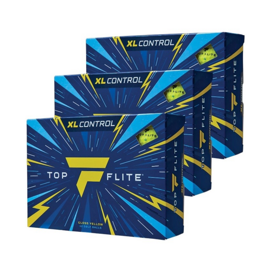 3 Dozen Top Flite XL Control Golf Balls Gloss Yellow High Visibility 36 Balls