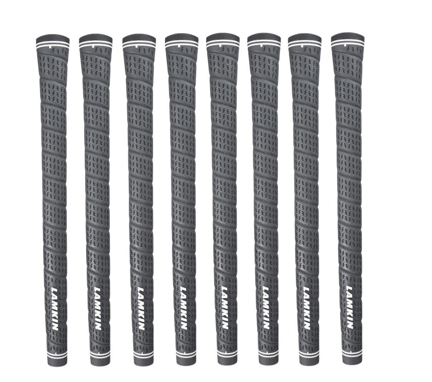 Lamkin Crossline Plus Wrap Golf Grips Grey/Black Standard Grip Bundles