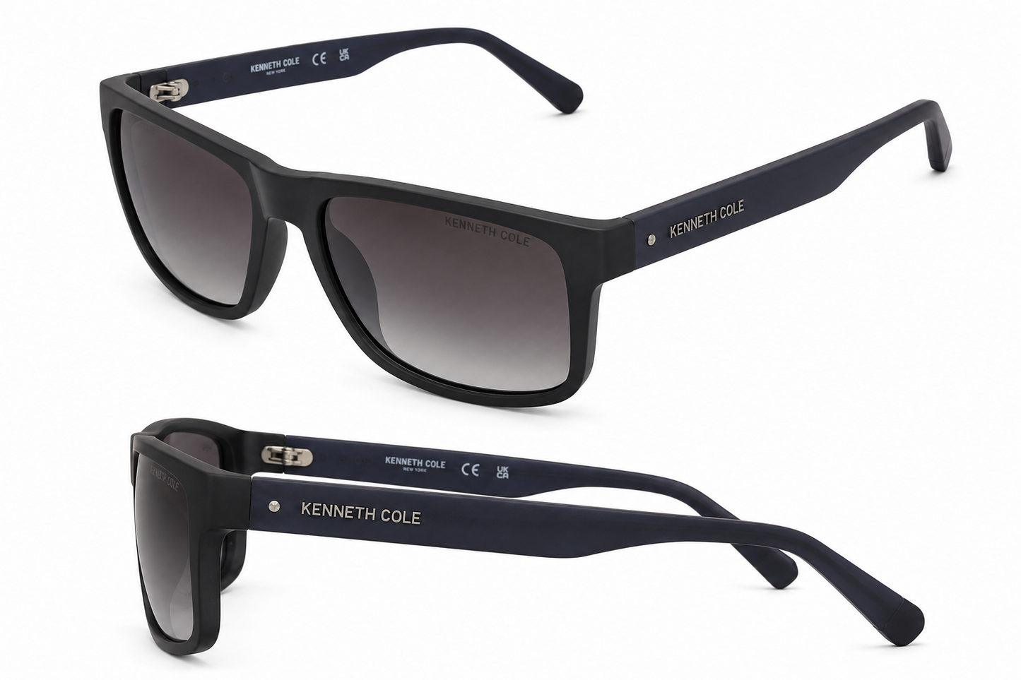 Kenneth Cole Sunglasses Blue Frame Black Lens Sport Outdoors Sunglasses