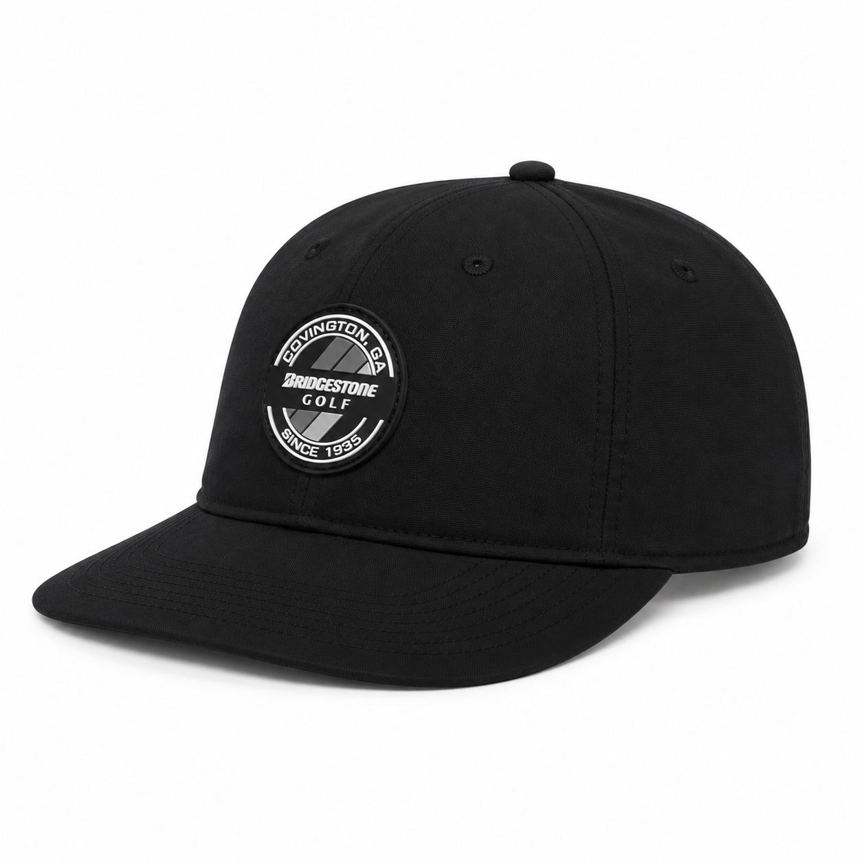 Bridgestone Crusher Hat 6 Panel Adjustable Snapback Hat Lightweight Black