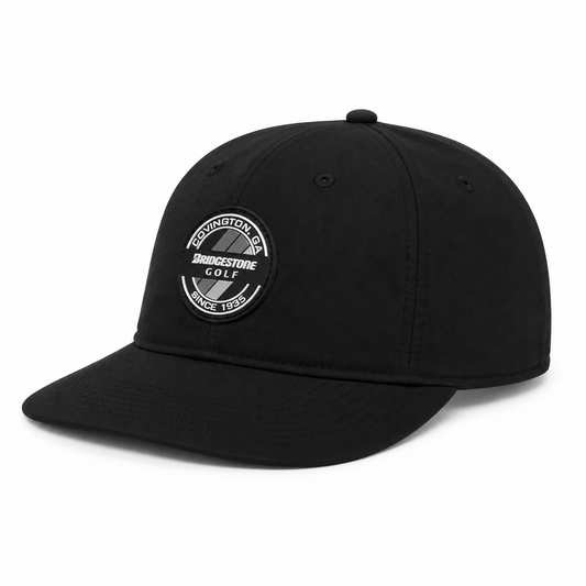Bridgestone Crusher Hat 6 Panel Adjustable Snapback Hat Lightweight Black