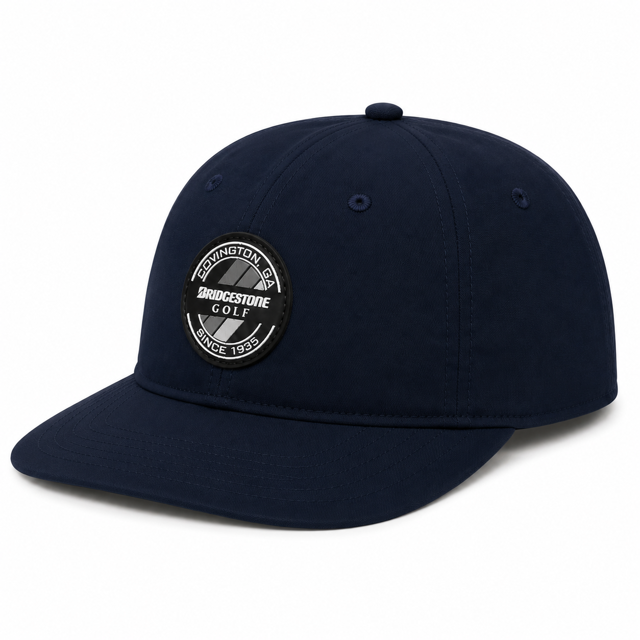 Bridgestone Crusher Hat 6 Panel Adjustable Snapback Hat Lightweight Black Navy