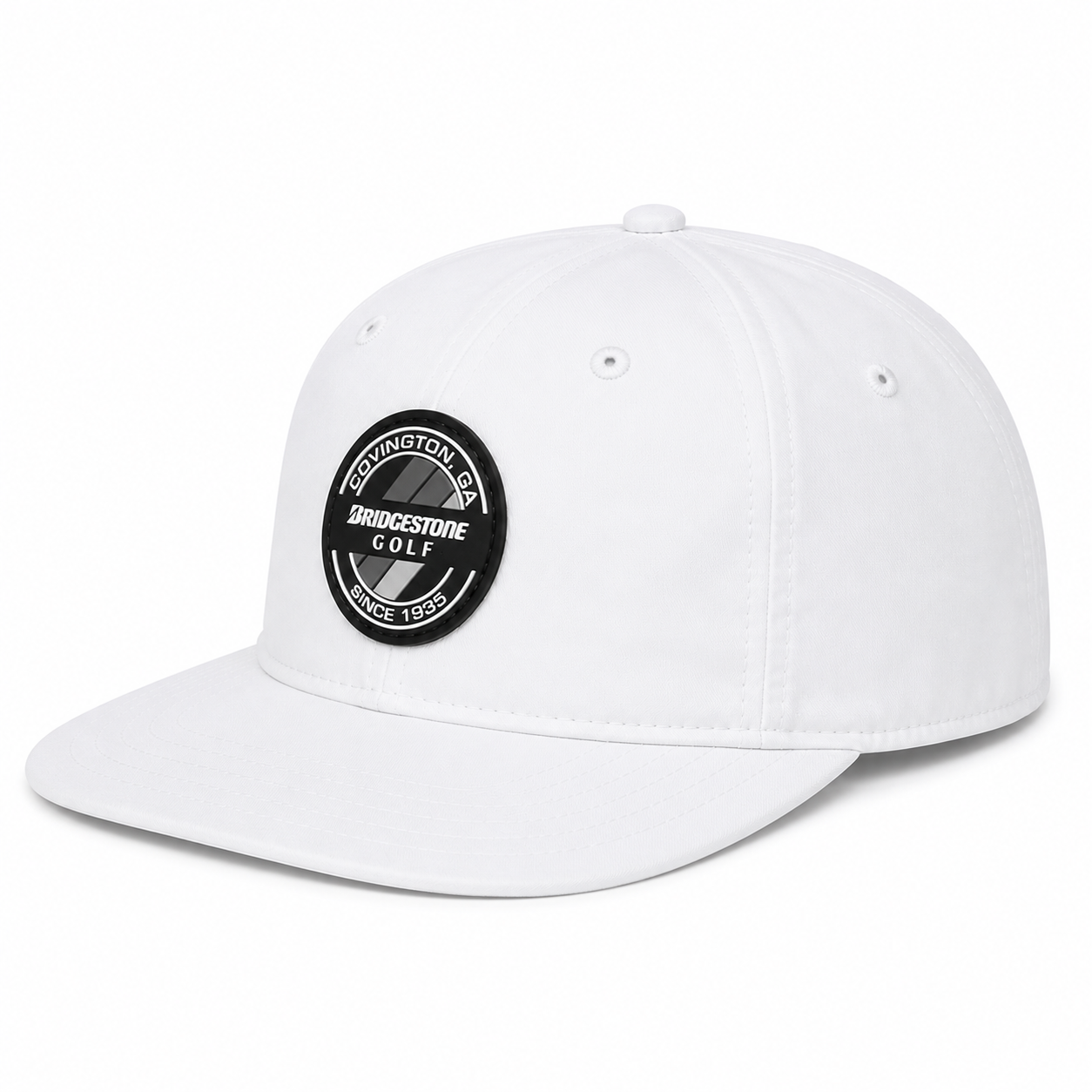 Bridgestone Crusher Hat 6 Panel Adjustable Snapback Hat Lightweight White