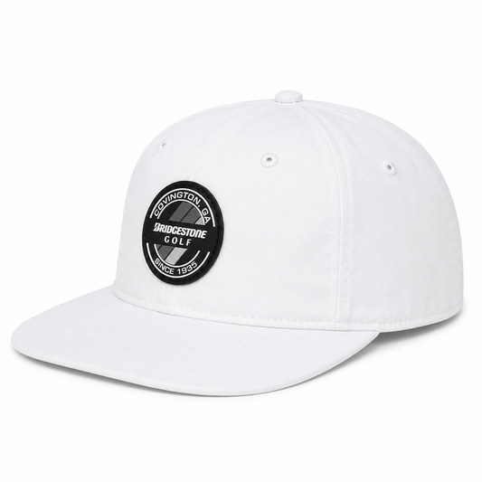 Bridgestone Crusher Hat 6 Panel Adjustable Snapback Hat Lightweight White