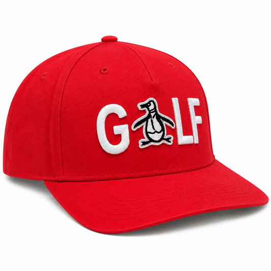 Original Penguin Golf Hat Cotton Twill Red Bittersweet Snapback Cap