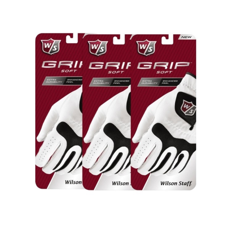 Pack of 3 Wilson Grip Soft Golf Glove Men's Left Hand Choose Size