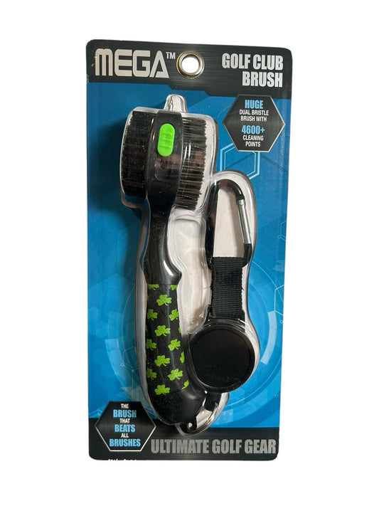 JEF World of Golf MEGA Golf Club Brush Shamrocks Black Green