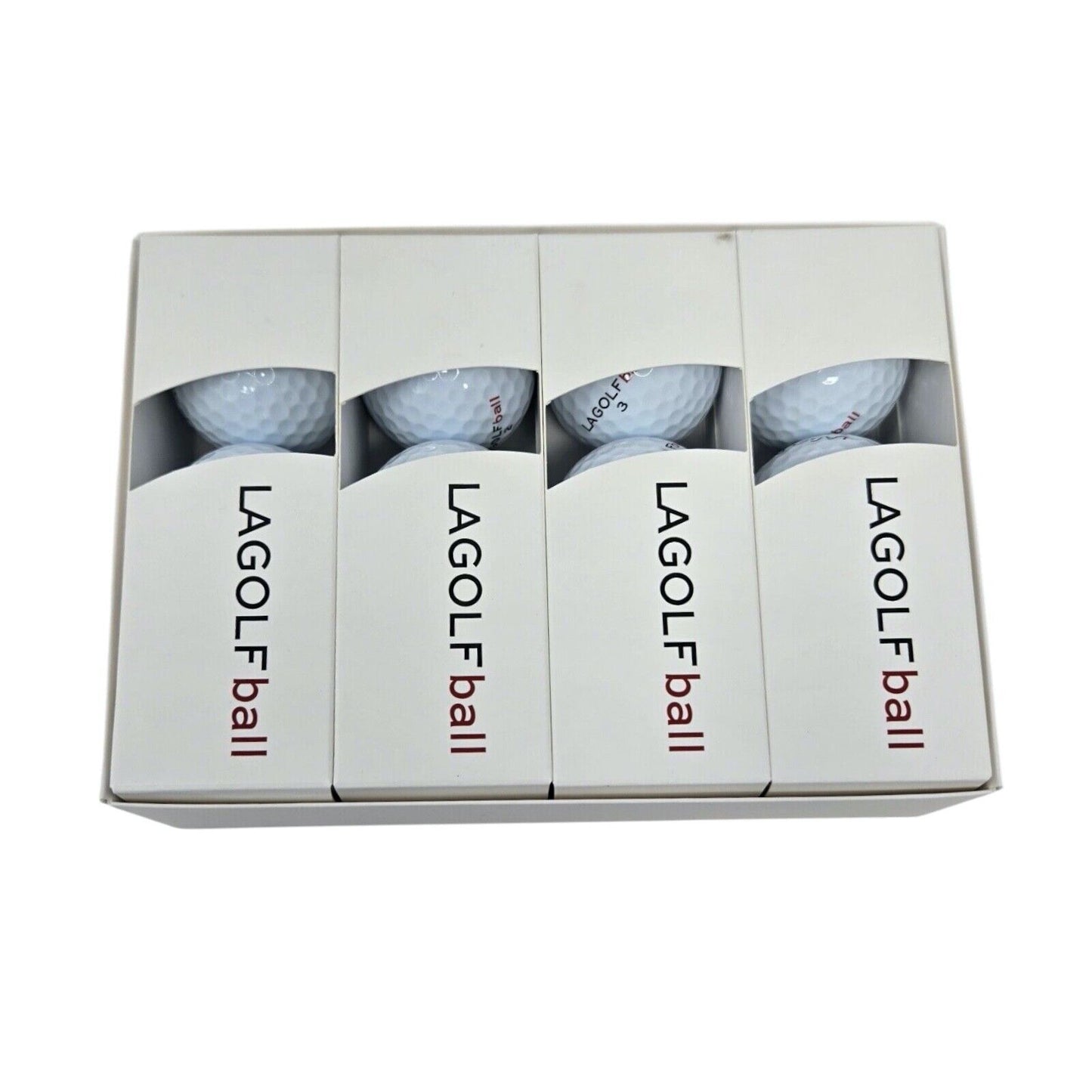 LA Golf 1 Dozen 12 Golf Balls White 4 Piece Design