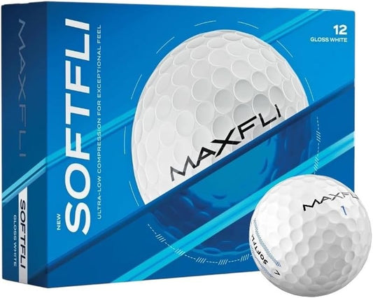 Maxfli SoftFli Golf Balls 1 Dozen 12 Balls Gloss White Ultra Low Compression