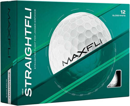 Maxfli StraightFli Golf Balls 1 Dozen 12 Balls Gloss White Longer Distance