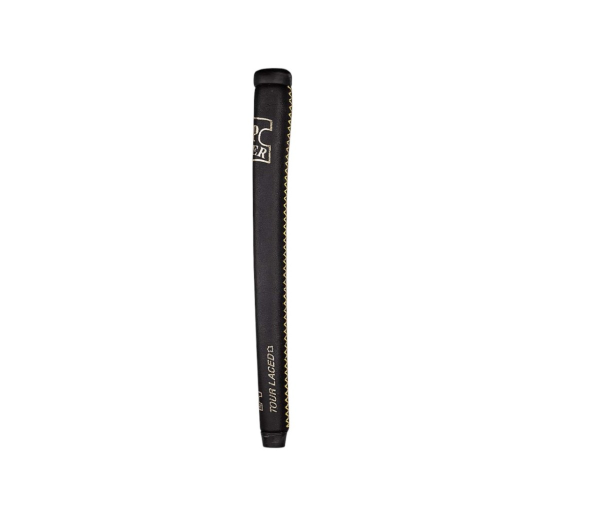 The Grip Master Cross Lace Tour Laced Putter Grip Cap Black Yellow