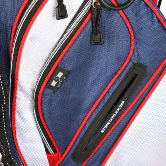 Powerbilt TPS Dunes USA Flag Golf Stand Bag Red White Blue 6 Way Divider