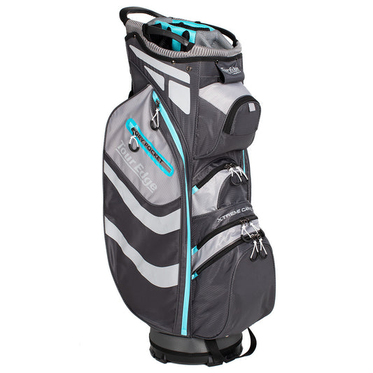 Tour Edge Golf Ladies Hot Launch Xtreme 5.0 Cart Bag 14 Way Divider Gray Blue